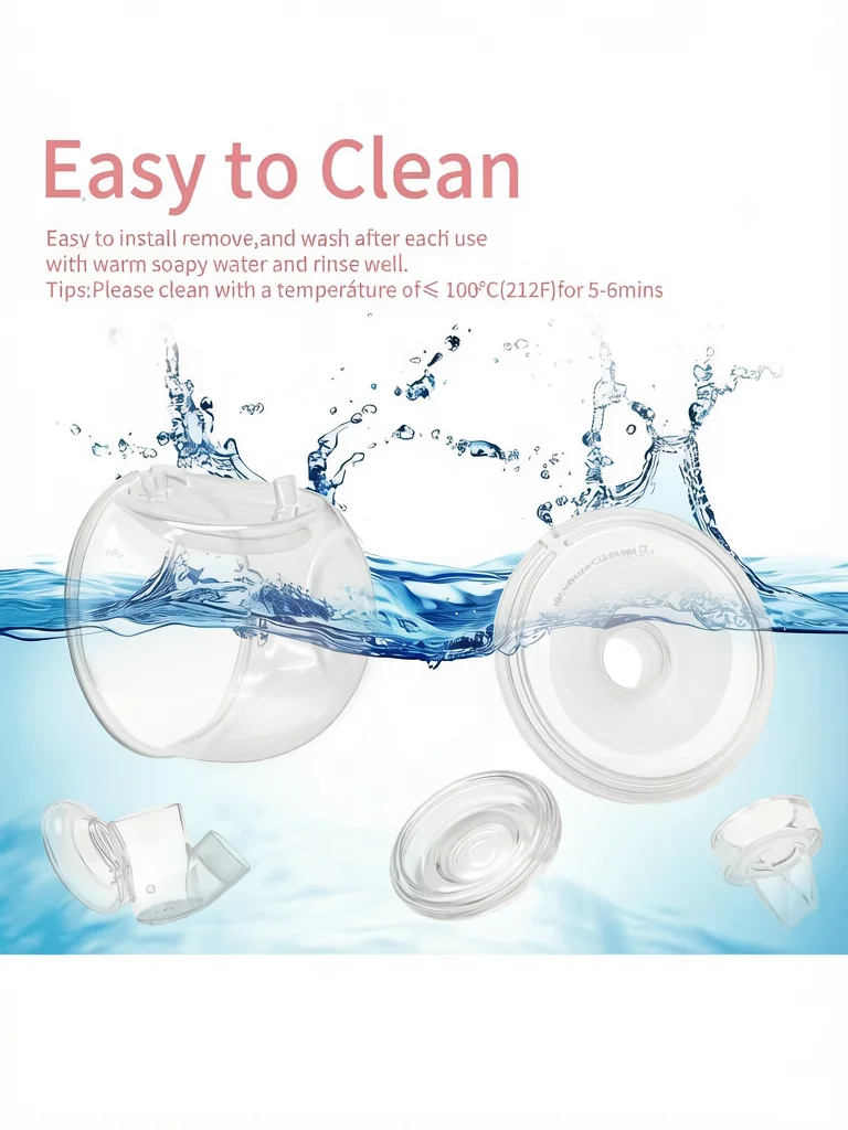 2 Sets Replacement Parts for Momcozy S12 Pro/S9 Pro Milk Cups: Collection Cup, Duckbill Valve, Flange, Diaphragm & Connector