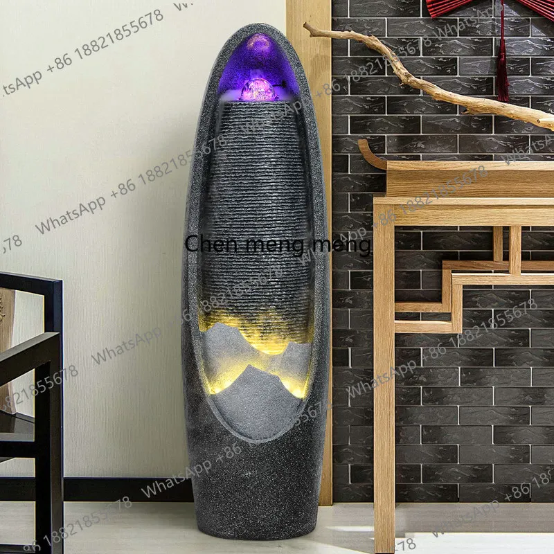 Landing, circulation, fountain entrance light luxury high-end living room housewarming opening ceremony
