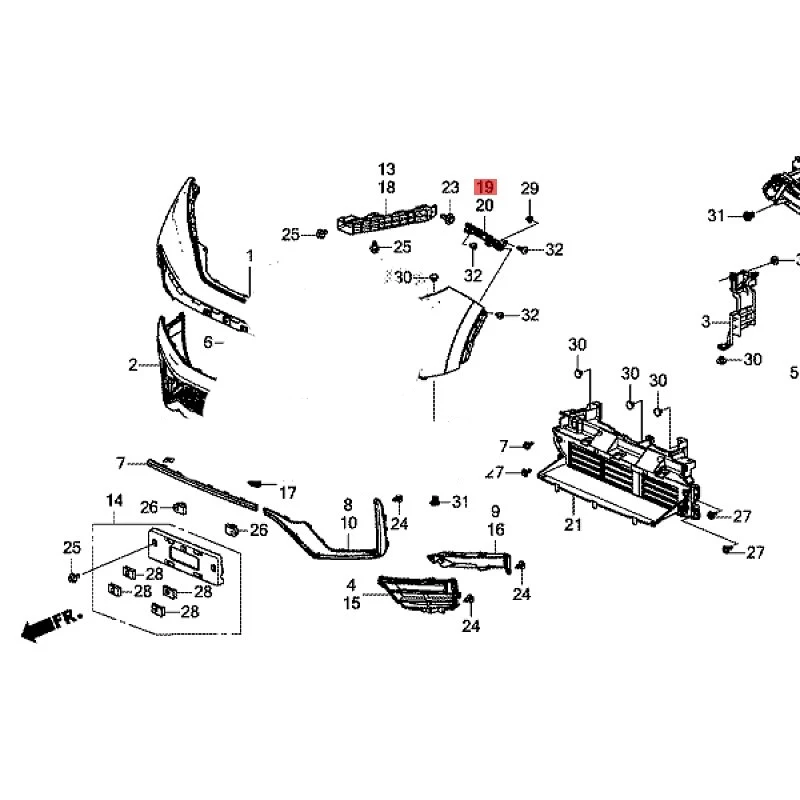 Suitable for 2017 Ho nd a CR V Front bumper bracket Front bumper fixing bracket