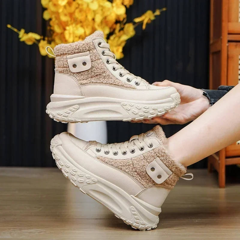 2014 New Winter Women Boots Winter Plush Thick Soled Snow Boots Women Cotton Shoes Platform Sneakers Zapatillas Deporte