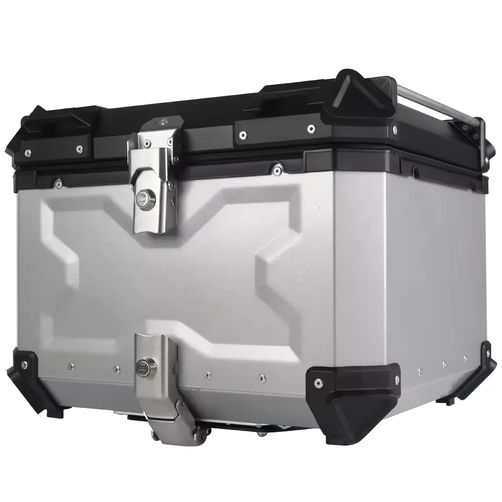 Embossed X shape Trunk Rear Top Lock Storage Case aluminum alloy quick release tailgate luggage box electric Motorcycle Tail Box