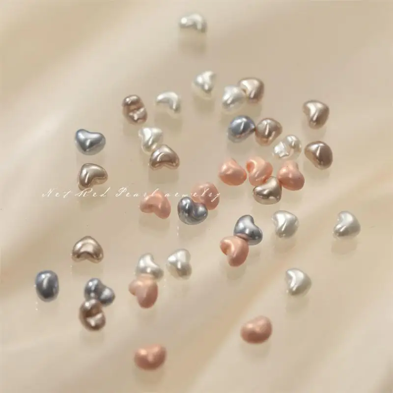 Pearl Manicure Accessories Eye-catching Durable Nail Art Trends Romantic Heart Nail Art Decoration Themed Fashionable