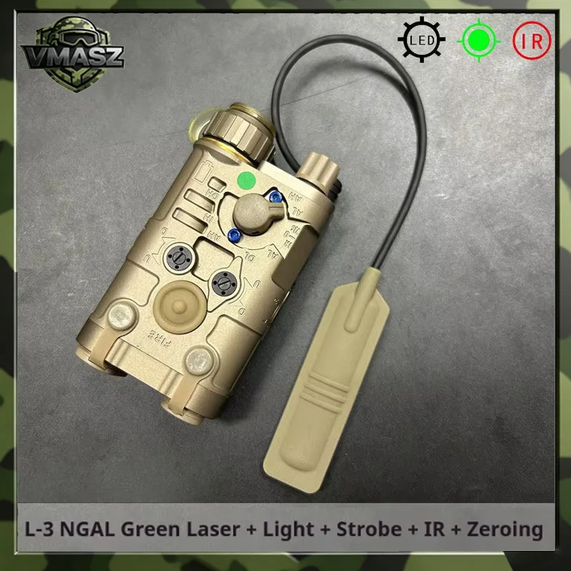 Metal L3-NGAL PEQ Red Green Laser Strobe Light Dual Function Switch for SureFire M300 M600 Flashlight Compatible