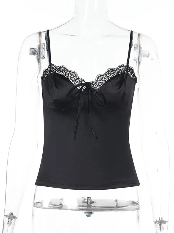 الدانتيل Bal المرقعة سترة المرأة Strapl المحاصيل الأعلى ort طول لون نقي سليم صالح الصيف Faion السيدات الملابس الداخلية