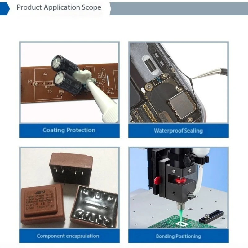 DX-45W RTV Adesivo siliconico A prova di umidità/antiurto Forte adesione Incollaggio in metallo/plastica Incapsulamento elettronico fai-da-te ecologico