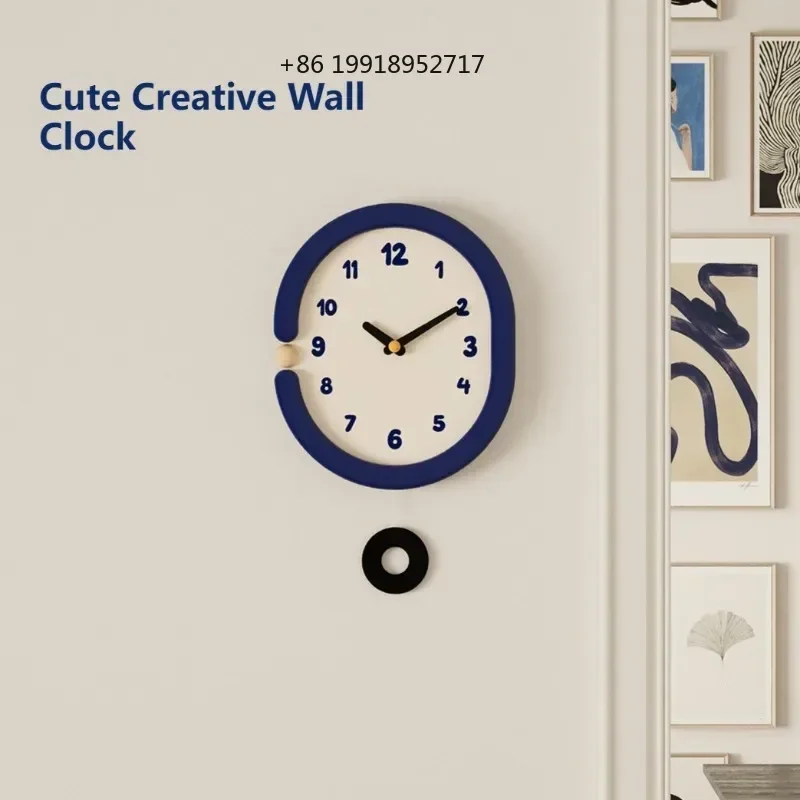 Cute Creative Wall Clock Vintage Geometric Simple Silent Wall Clock Living Room Dining Room Interesting Elegant Decor JJ646