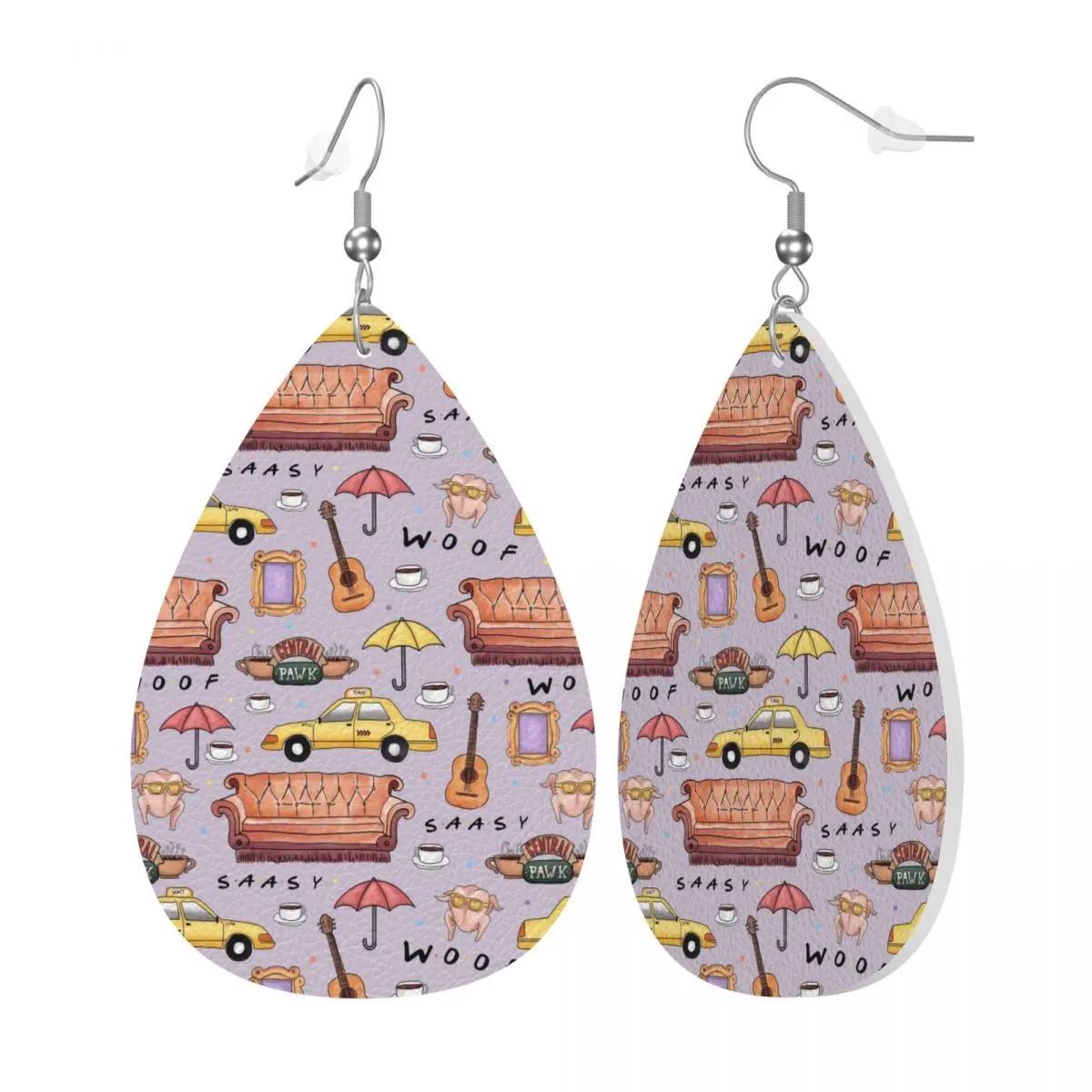 Custom Funny Friends Collage Dangle Drop Earrings Leather Earrings for Women Fashion For Party