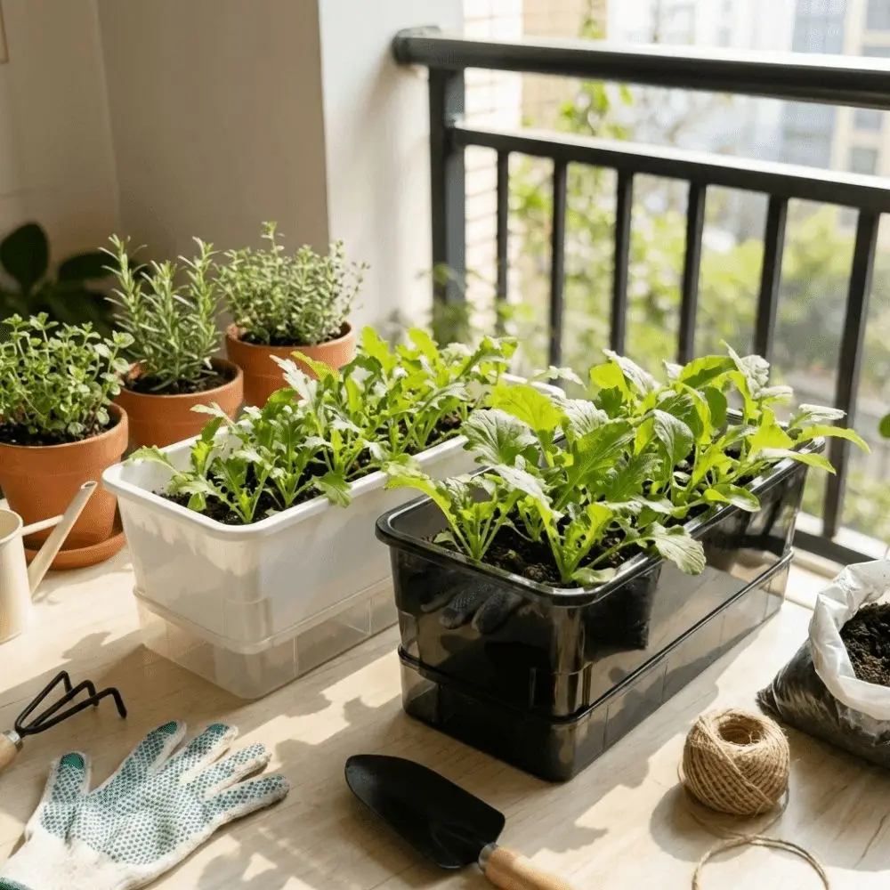 Plastic Hydroponic Plant Pots Self Watering Cultivation Box Seedling Tray Planting Container Thicken