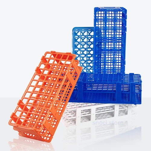 Imagen 1 del producto Soporte para tubos de ensayo de plástico, estante para tubos colorimétricos multifuncional, soporte para tubos de ensayo, soporte para viales, soporte para tubos centrífugos desmontable