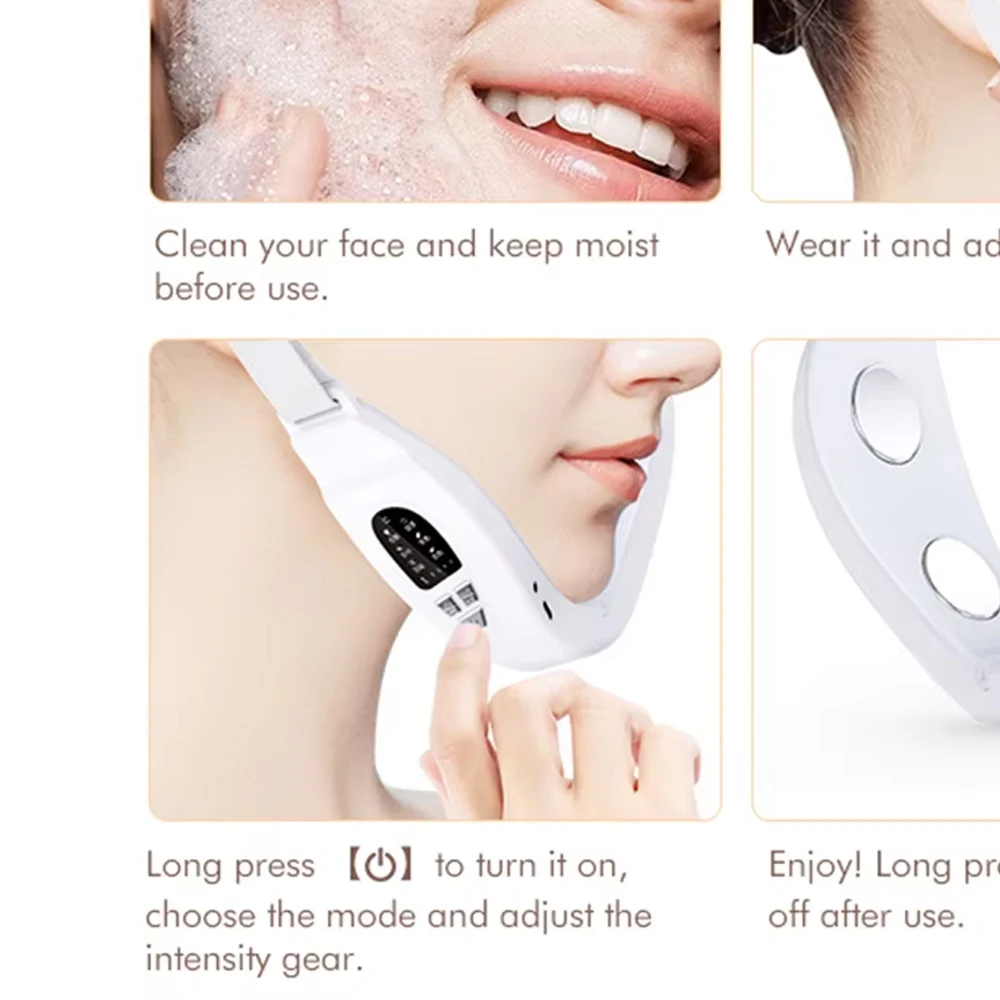 آلة رفع الوجه LED العلاج الفوتون مزيل الذقن المزدوجة V خط رفع حزام جهاز الوجه النحيف آلة حزام رفع الخد