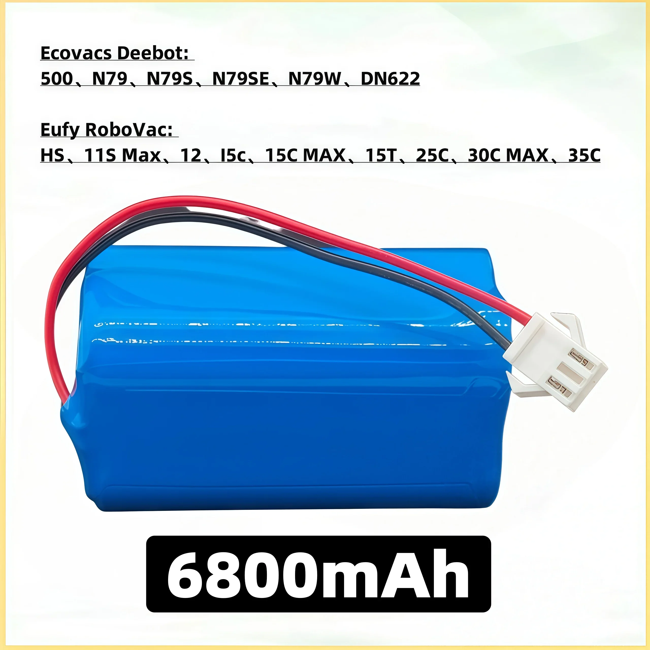 6800mah 14.4V Battery For eufy RoboVac 15C 15T 25C 30 30C 35C MAX G10 G15 G20 G30 Hybrid Edge Robot Vacuum Cleaner Accessories