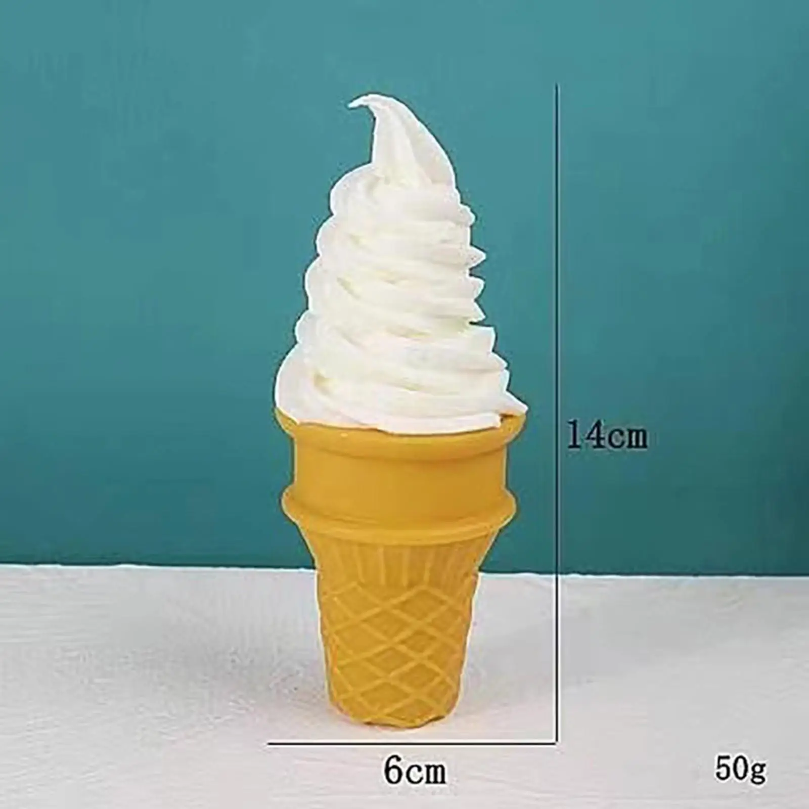 Fake Ice Cream Cone Simulation Ice Cream Artificial Model Faux Pretend Food Toy Display Sample Cold Drink Dessert PVC Material