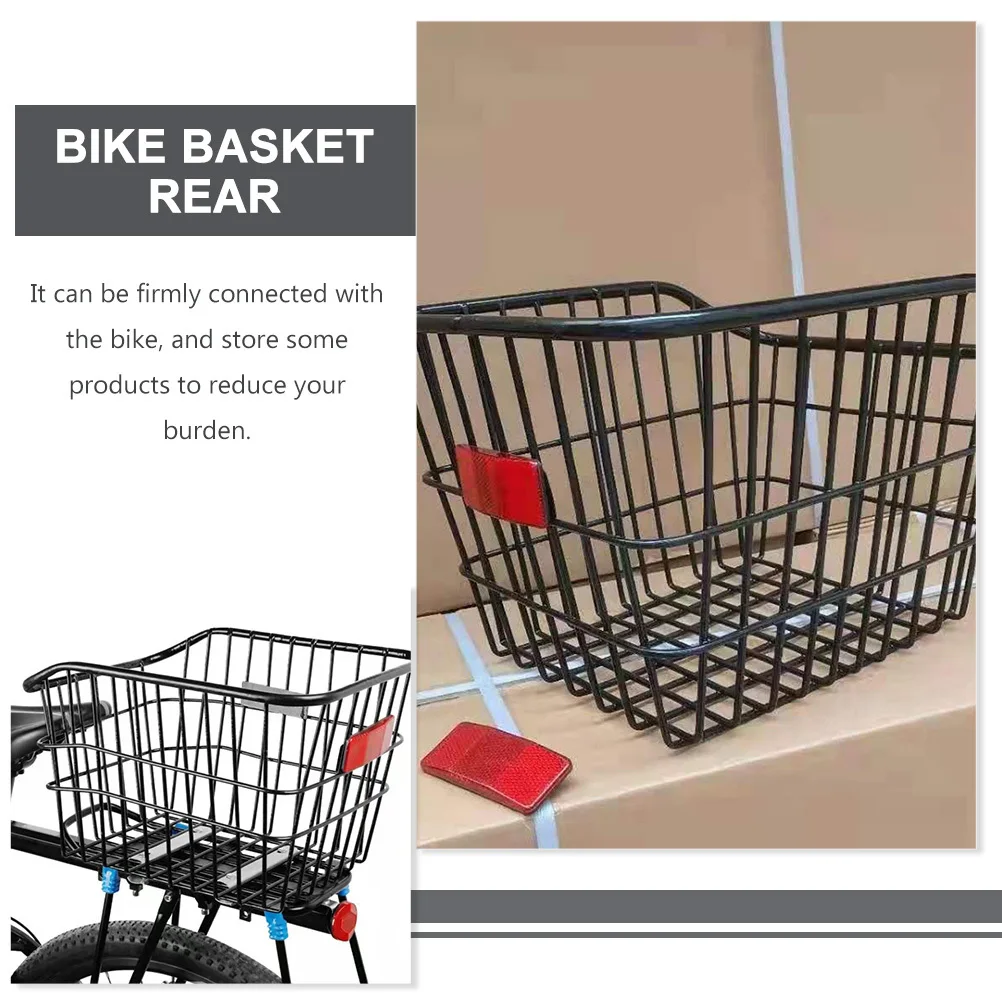 

1Set Bike Rear Basket Thickened Metal Sturdy Detachable Cycling Basket Mountain Bike Storage Container Bicycles Fittings