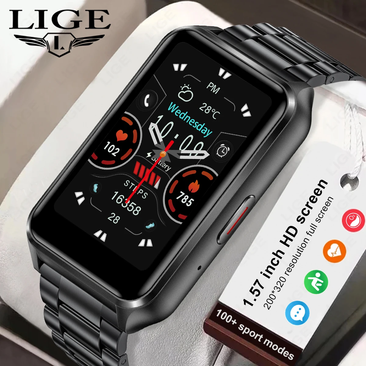 

LIGE New Smart Watch Men Waterproof Sport Smartwatch Women For Huawei Xiaomi Android IOS Bt Phone Call Reminder Smart Bracelet