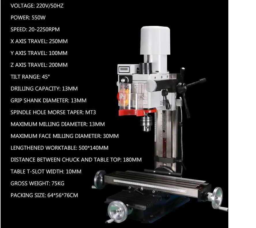 Drilling Milling Integrated Machine tool home desktop bench drill high precision metal processing multi-function 9512