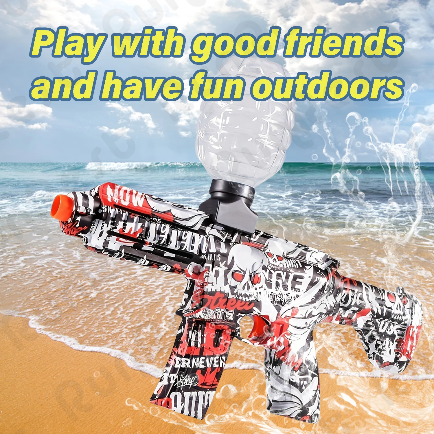 Elektrischer Ball-Blaster, Balls High Orbeez Gun Performance Ball Blaster Gun Coole Spielzeugpistole, wiederaufladbares Splatter-Ballspielzeug für Outd