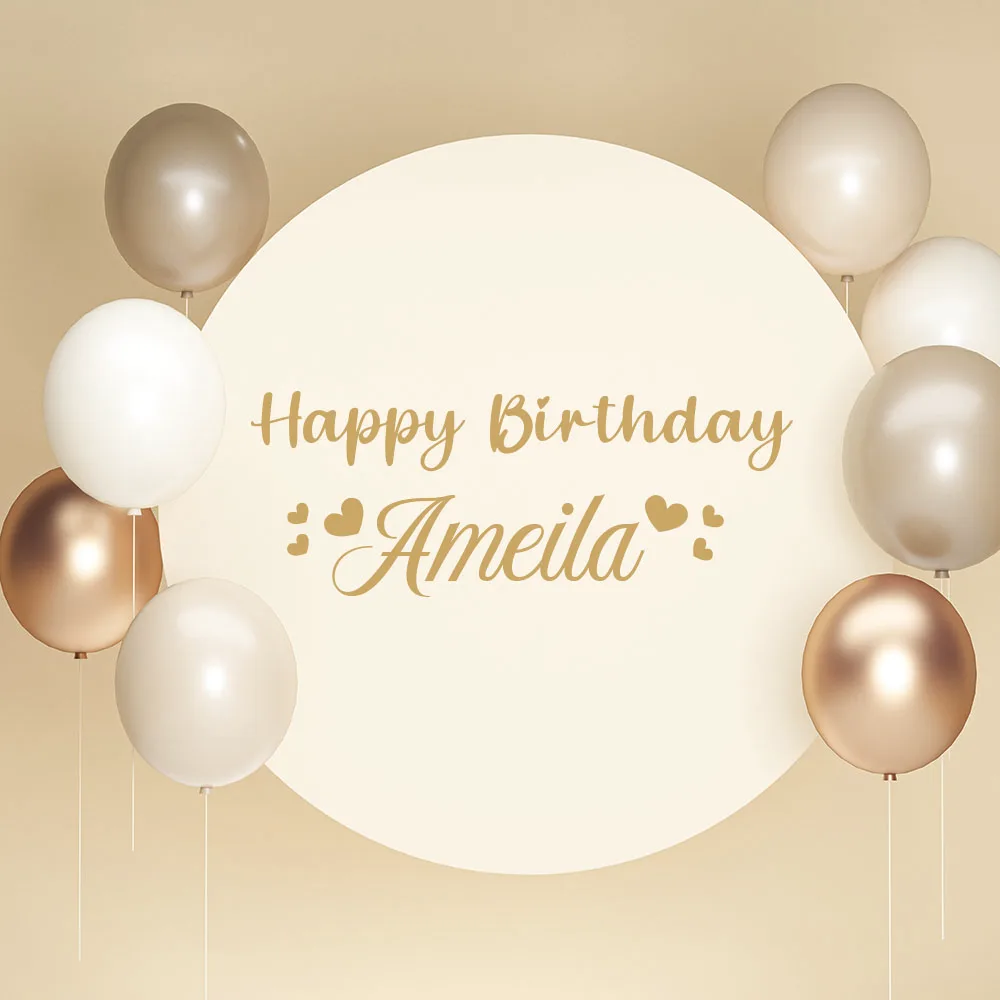 1 قطعة عيد ميلاد سعيد مخصص اسم ملصق فينيل للأطفال ديكور حفلات شخصية جدار ملصق مائي للإزالة خلفية ديكور المنزل يموت قطع