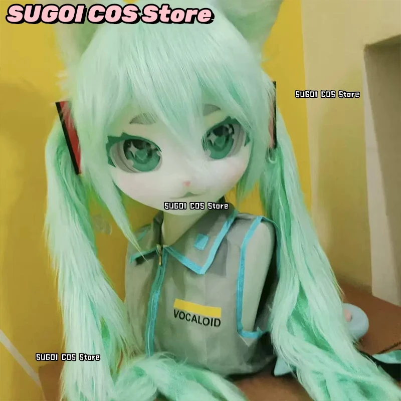 Furry Hatsune MIKUUU Cosplay Mask Kemono Head Custom Fursuit Headsets Paw Comiket Cosplay Costumes Performance Prop