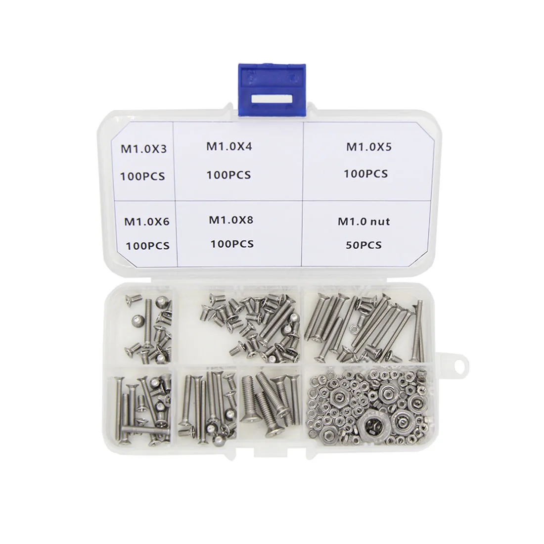 GB819 Cross Recessed Countersunk Head Machine Screws Assortment Kit M1.0 M1.2 M1.4 M1.6 M2 M2.5 M3 M4 M5 304 Stainless Steel
