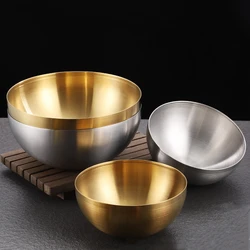 15/20CM Stainless Steel Fruit Salad Bowls Soup Rice Noodle Ramen Bowl Utensils Food Container Mixing Bowls Kitchen Tableware