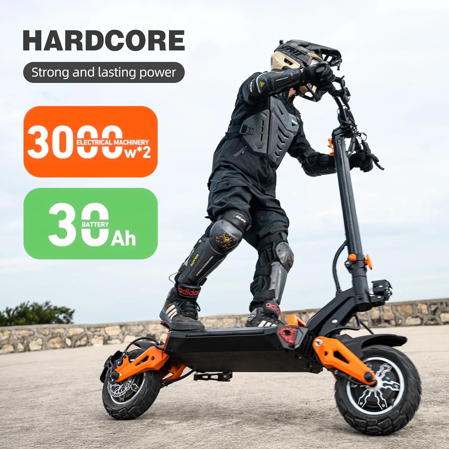 

High Performance Dual-Motor Foldable Electric Scooter 60V30AH Battery 3000W*2 Power Long Endurance Off-Road Commute E-Scooter