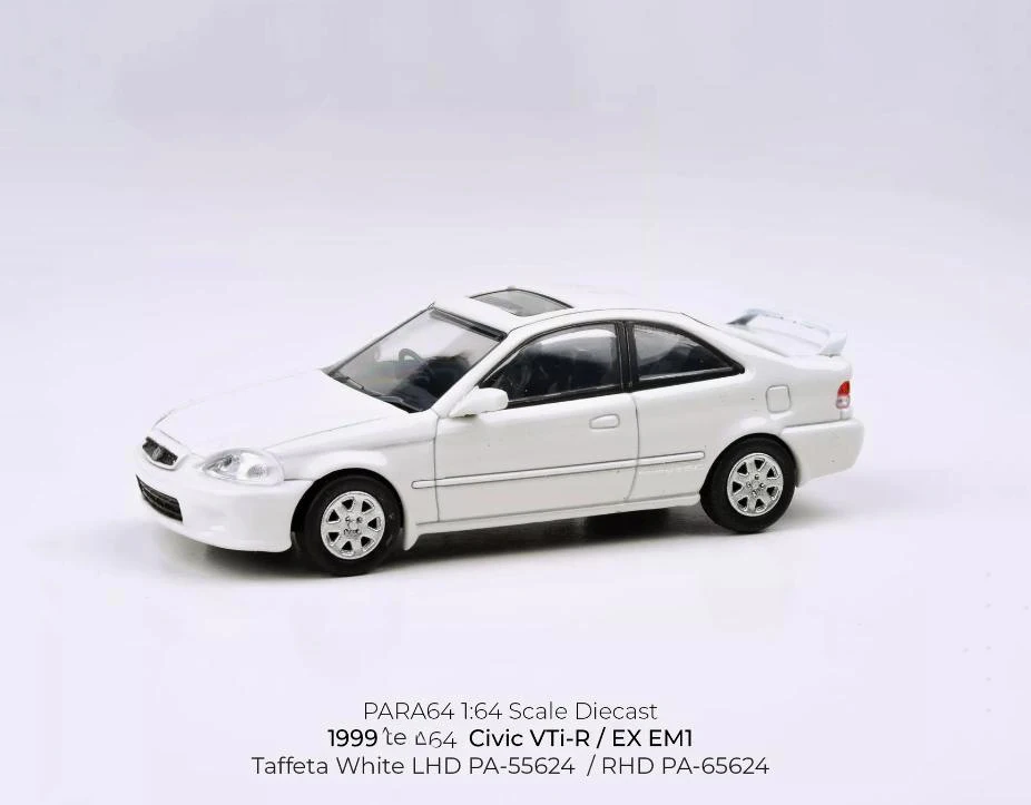 New 1/64 Scale 1999 Civic EM1 By Para6464 Diecast Alloy Toy Cars Simulation Model For Collection gift