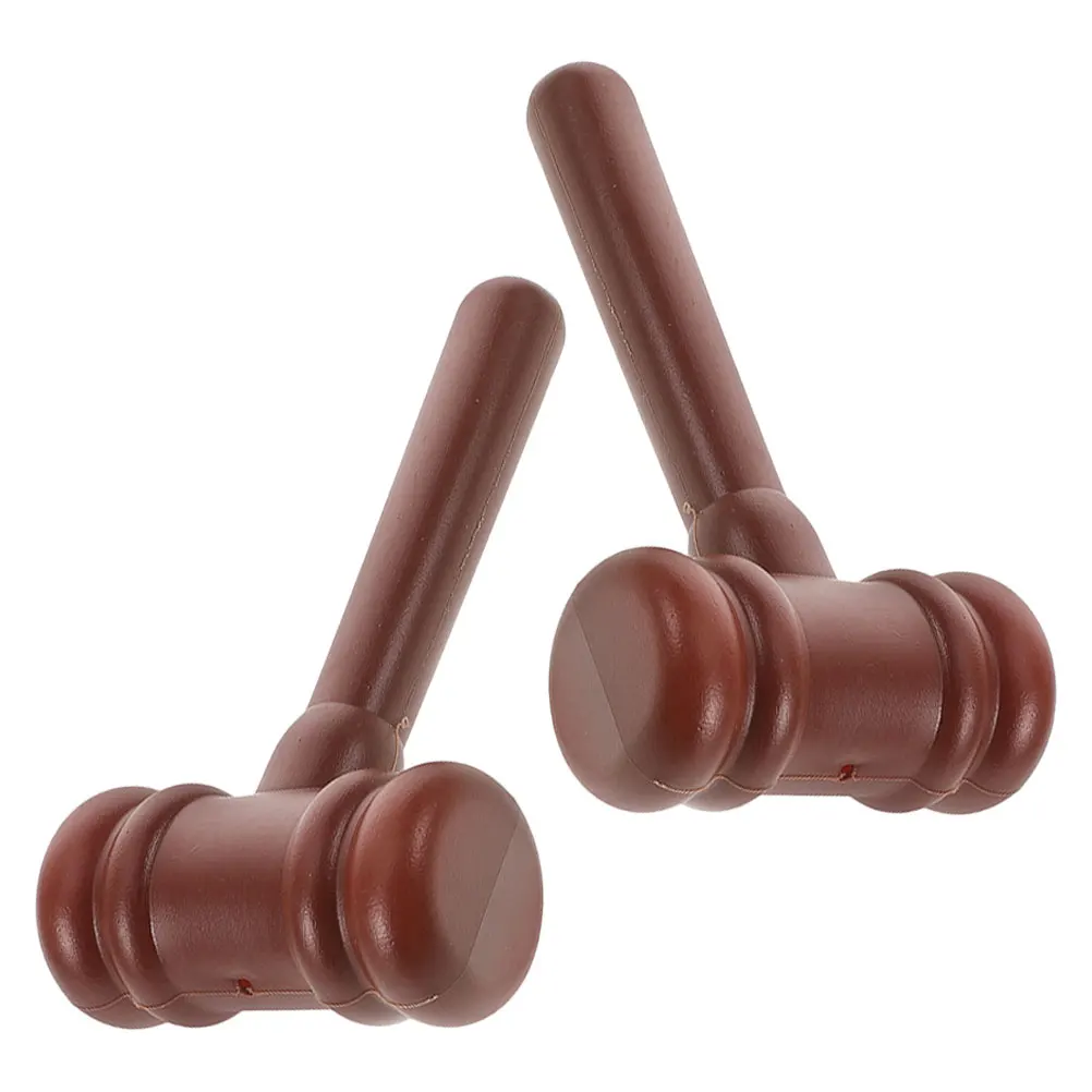 

2Pcs Judge Hammer Props Realistic Costume Accessory Kids Role Playing Mini Gavel Plastic Toy Mallet Safe Creative