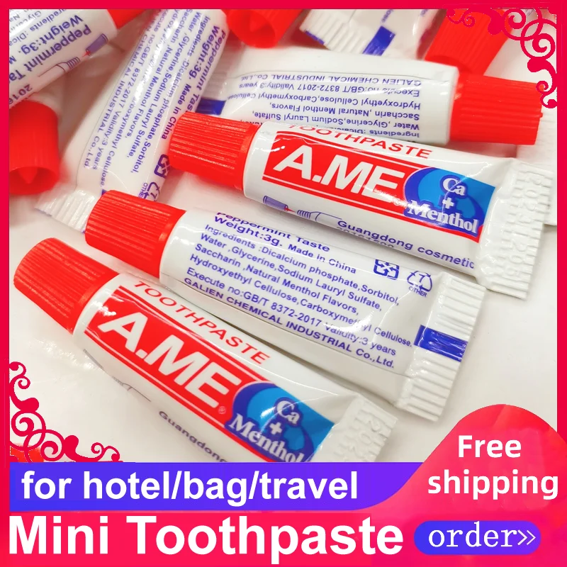 Free Shipping Small Size 3g/6g Independent Pack Cleaning Teeth Personal Care Hotel Travel Toothpastes Wholesale