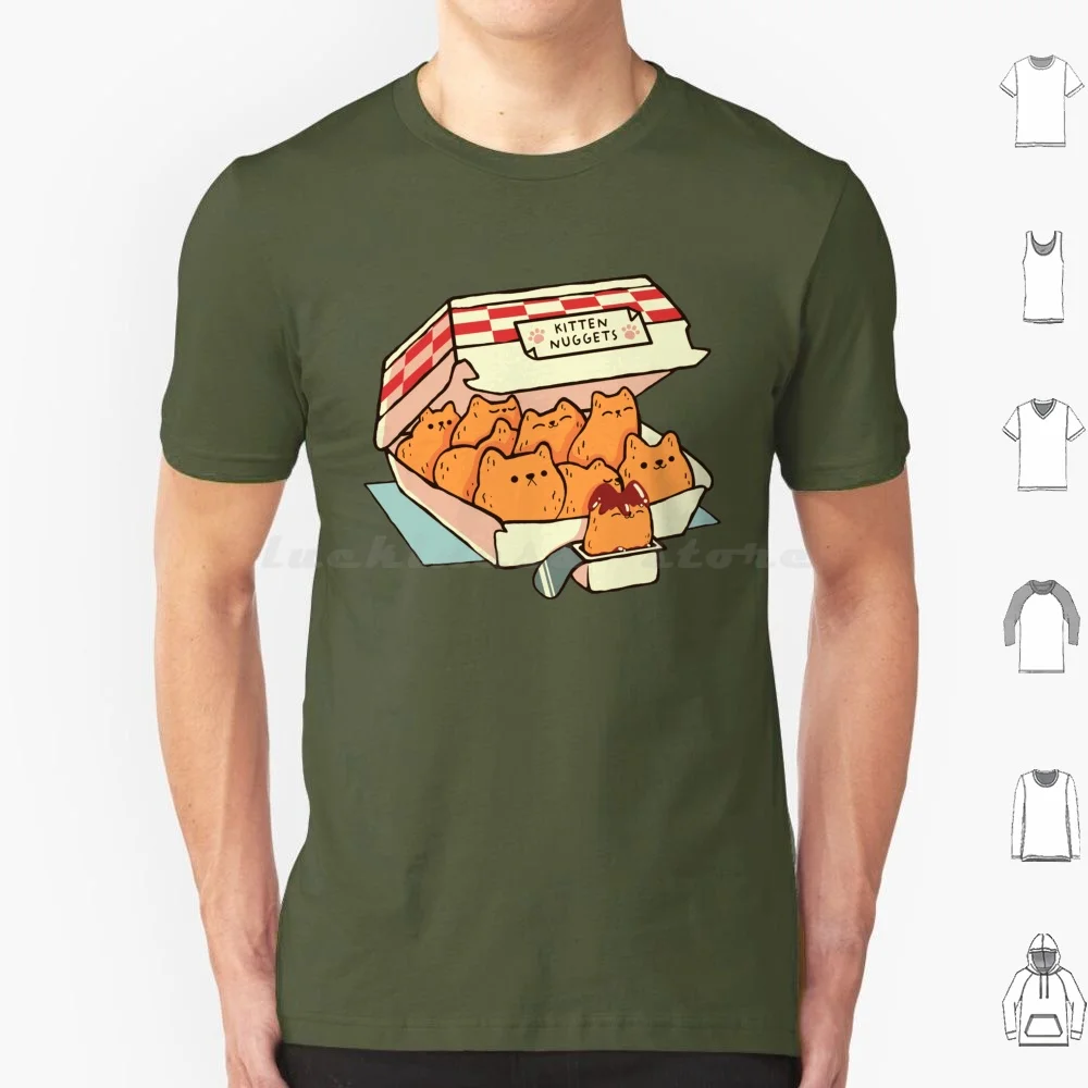 Camiseta de algodón con estampado DIY de Kitten Nuggets Fast Food Cat de Tobe Fonseca para hombre y mujer, Kitten Nuggets Fast Food Cat Kitty Pets Animals