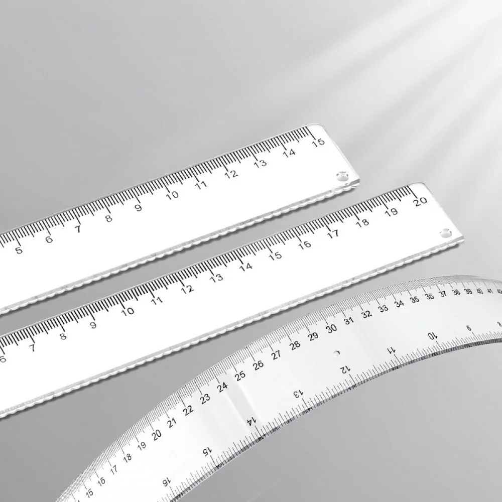 Transparent Straight Ruler Plastic Measurement Gauge Clear Scale Drafting Stationery Tool For School Office Supplies