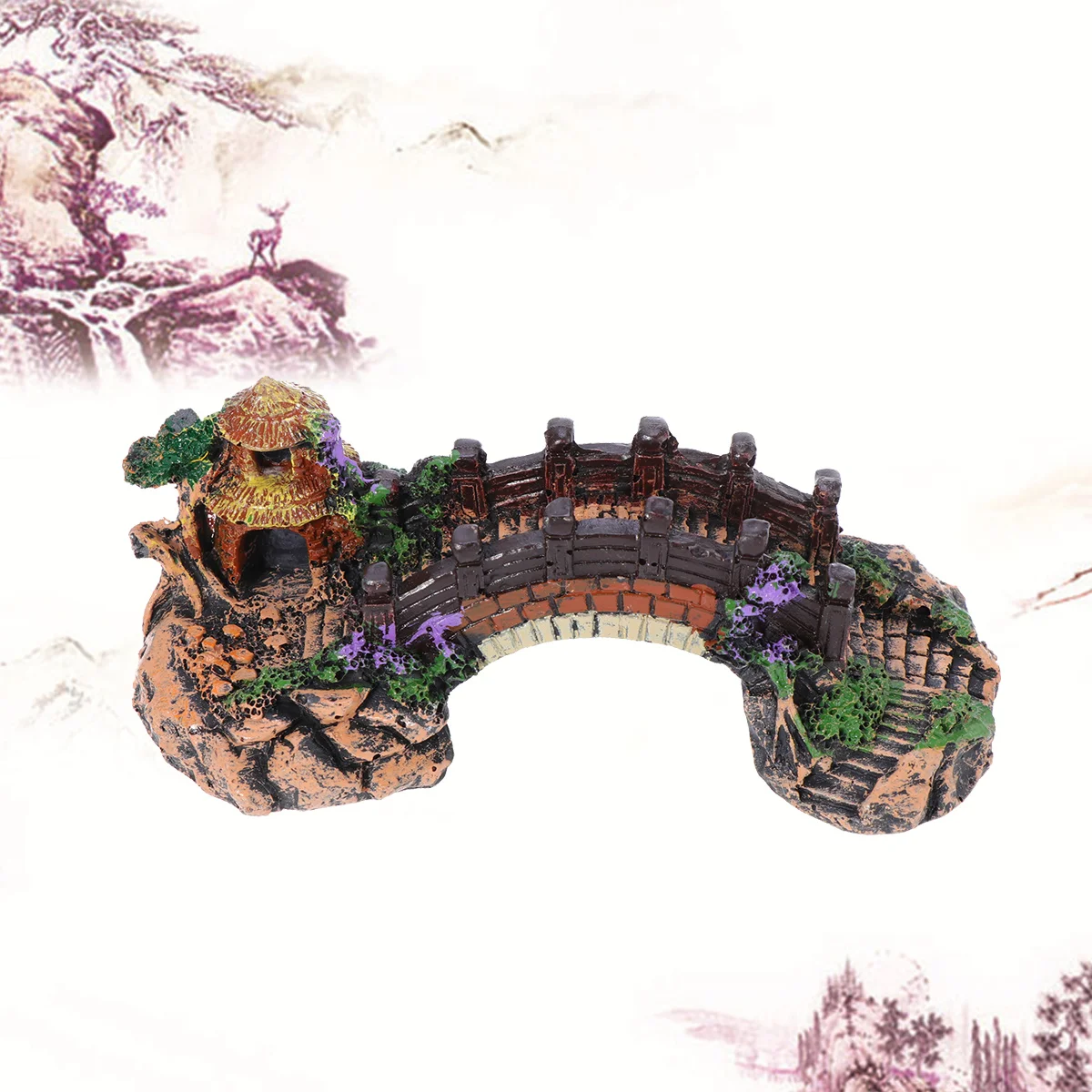 

Rockery Bridge for Fish Tank Crafts Decorate Scenery Decorations Aquarium Ornaments