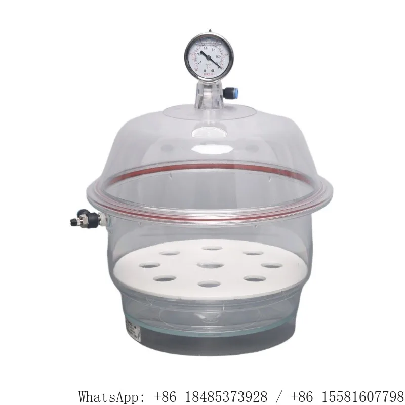 Transparent Plastic Vacuum Desiccator Lab Vacuum Drying Jar with Pressure Gauge for Silica Gel Drying Vacuum Pump Matching