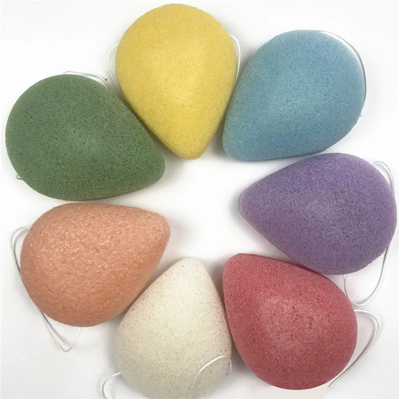 1Pc naturel nettoyage du visage exfoliant bouffée visage éponge de nettoyage forme ronde Konjac visage éponge de lavage outils de nettoyage du visage