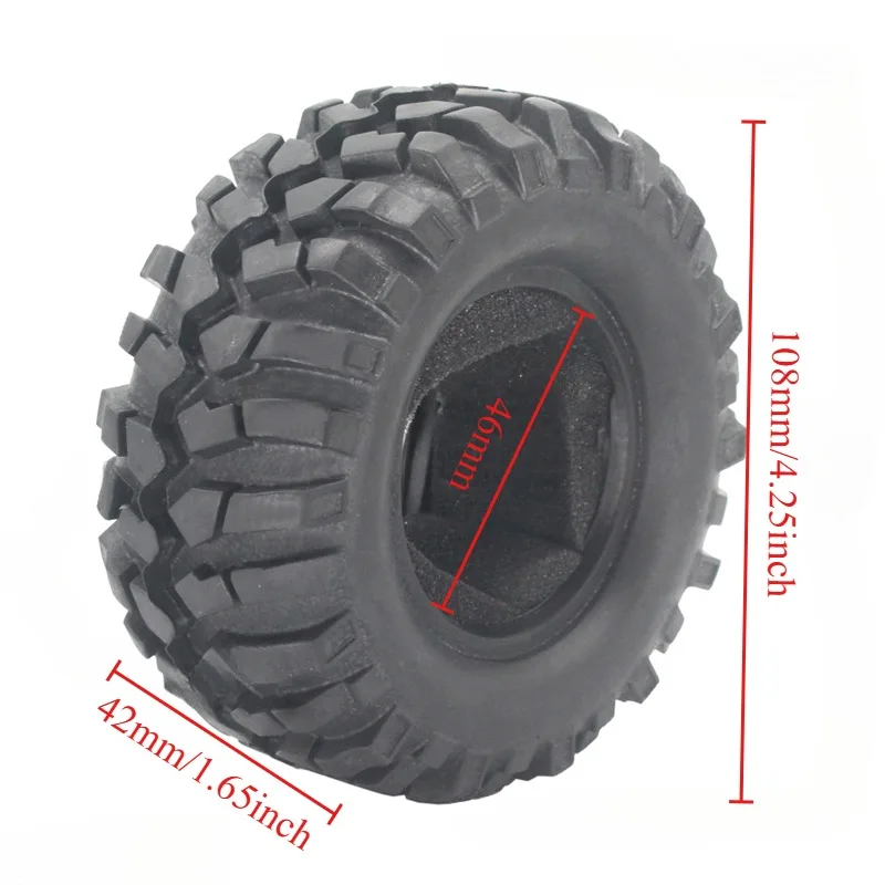

4pcs 1.9 Inch 96mm 108mm Rock Crawler Tire Wheel With Solid Beadlock Wheel Rim For 1/10 Axial Rc Car