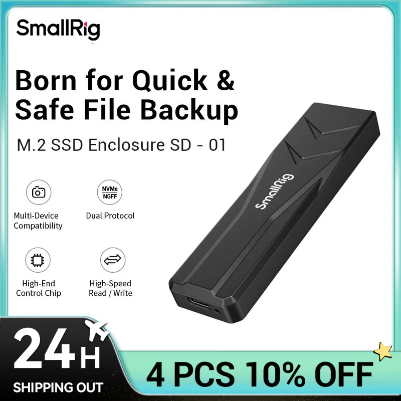 Smallrig m.2 ssd nvme & sataデュアルプーリープロトコルSD-01、USB 3.1 gen2 10gbps、カメラ、コンピューター、携帯電話と互換性-3479