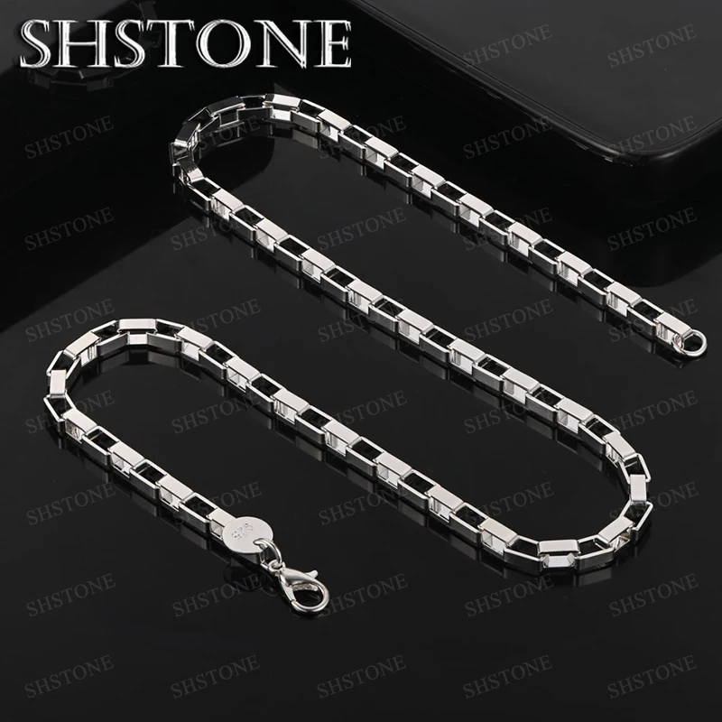 

Fashion Sterling Silver Necklace 4MM 18 Inch Side Chain Party Necklace For Women Men Jewelry Accessories 925 Silver Necklace