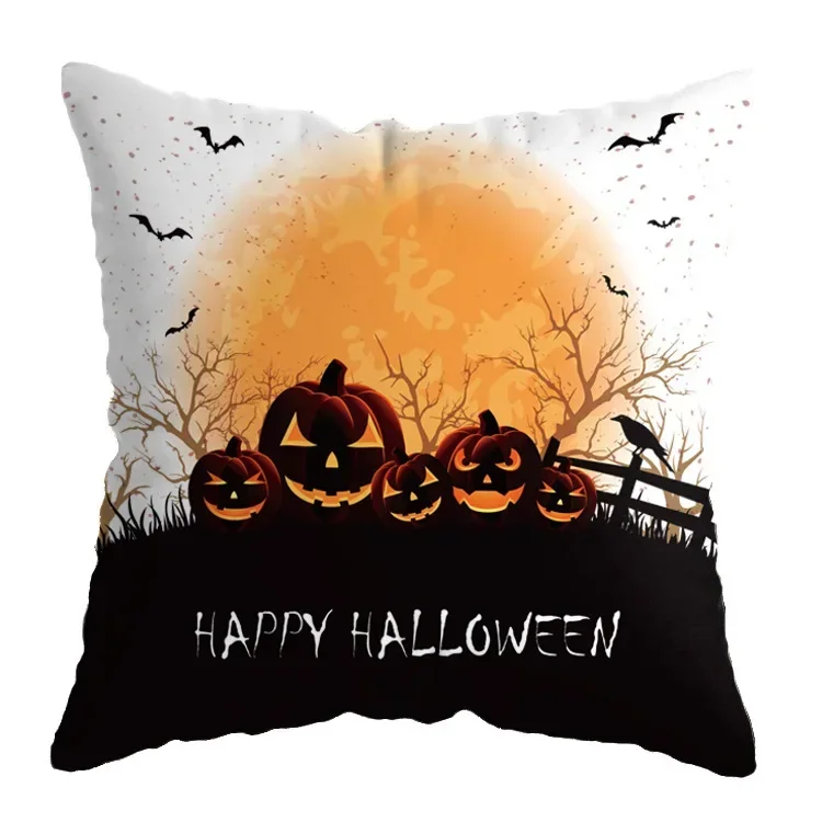 40/45/50cm Halloween Cushion Cover Pumpkin Bat Wizard Ghost Halloween Decor For Home Pillowcase Halloween Part Gifts