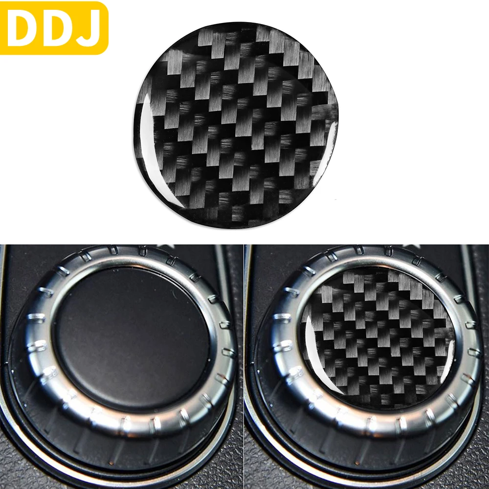 Carbon Fiber Interior Central Multimedia Rotary Button Trim Sticker For Mercedes-Benz CLA C117 2014-2018 GLA X156 2015-2019