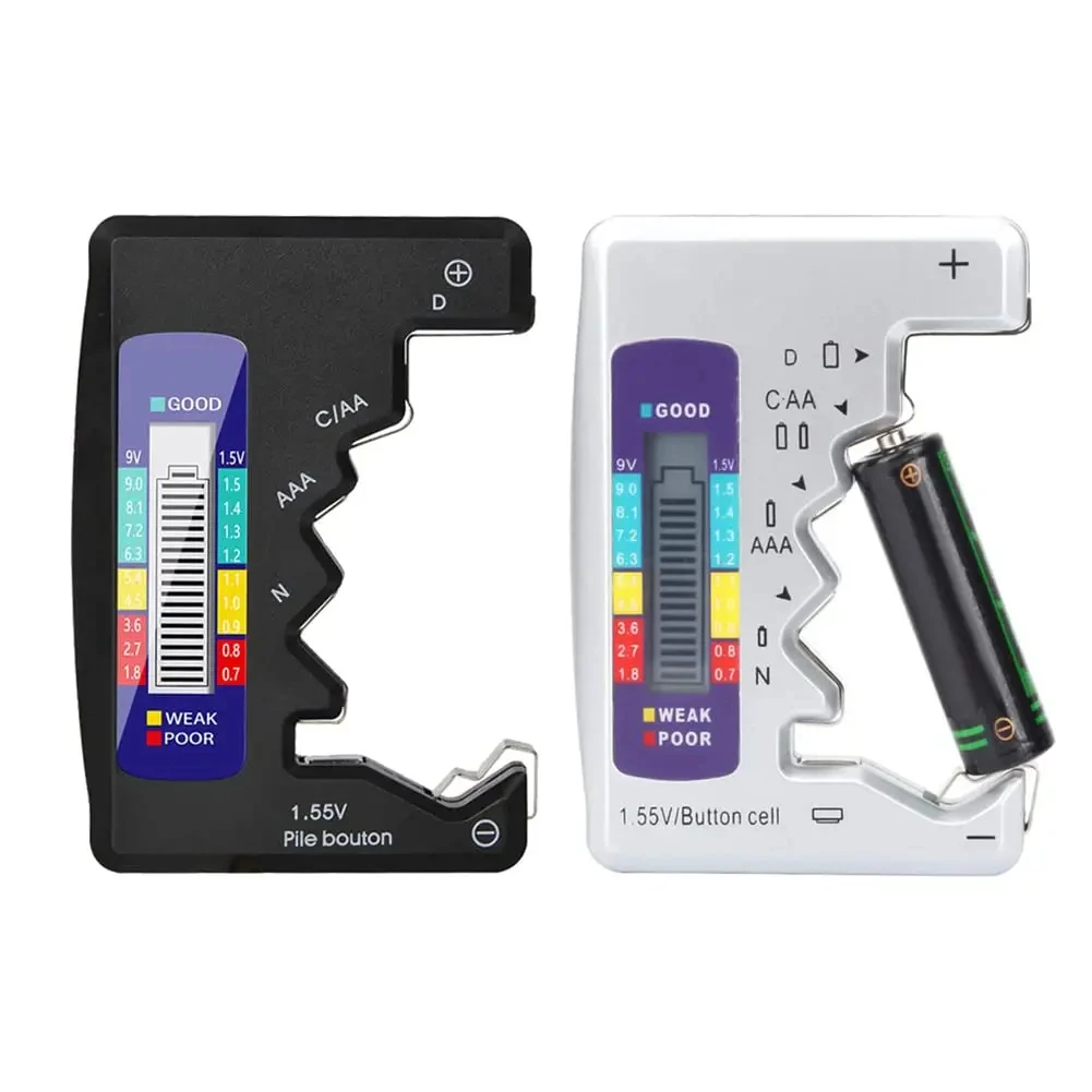 Indicador de capacidade da bateria portátil, tamanho compacto, testador de nível de bateria de lítio, display digital, medidor de tensão da bateria