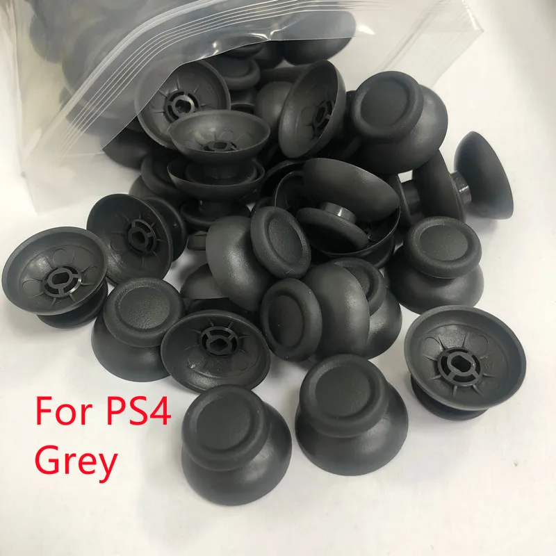 100 pz/lotto Nero o Grigio Sticks Joystick Cap Shell Fungo Caps per PS4 Controller 3d Analogico Cap