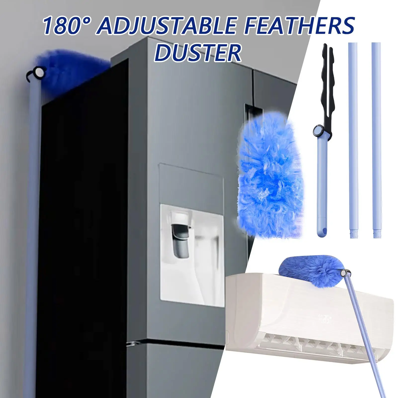 Duster For Cleaning 180 Degree Adjustable Extendable Duster Home Cleaner For Furniture Floor Blind Wet Or Dry Outdoor Cobweb And