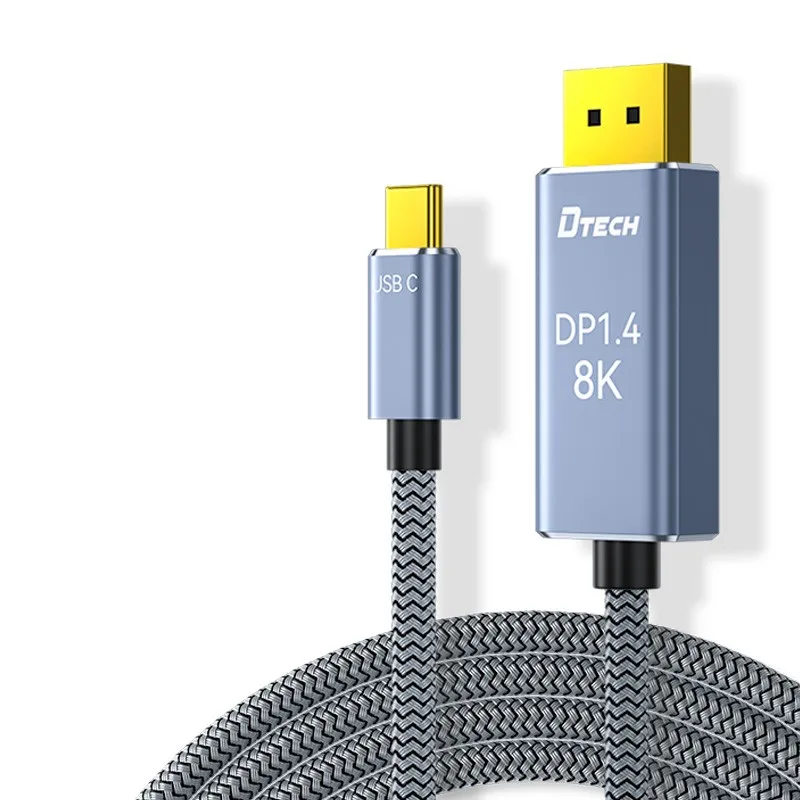 

Кабель Type-c — DP Displayport 1.4 3M Серый, 32,4 Гбит/с, 8K при 60 Гц, 4k 2k HD Type-c, кабель-адаптер преобразователя USB в DP