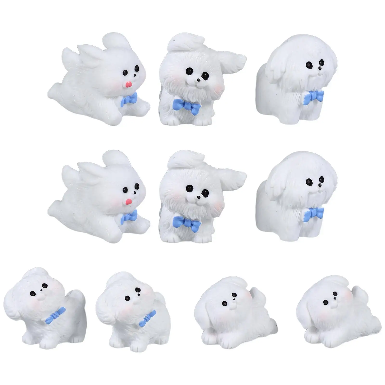 

10 Pcs Micro Landscape Puppy Car Decorations Resin Figurines Miniature Dash Accessories DIY Collectibles Warm Atmosphere