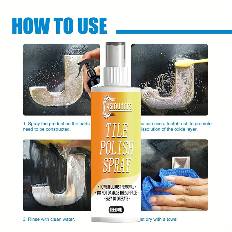 Motorreiniger Universele roestverwijderingsspray, ijzerpoederconverterspray en metalen roestverwijderaar, geschikt voor het verwijderen van ijzer