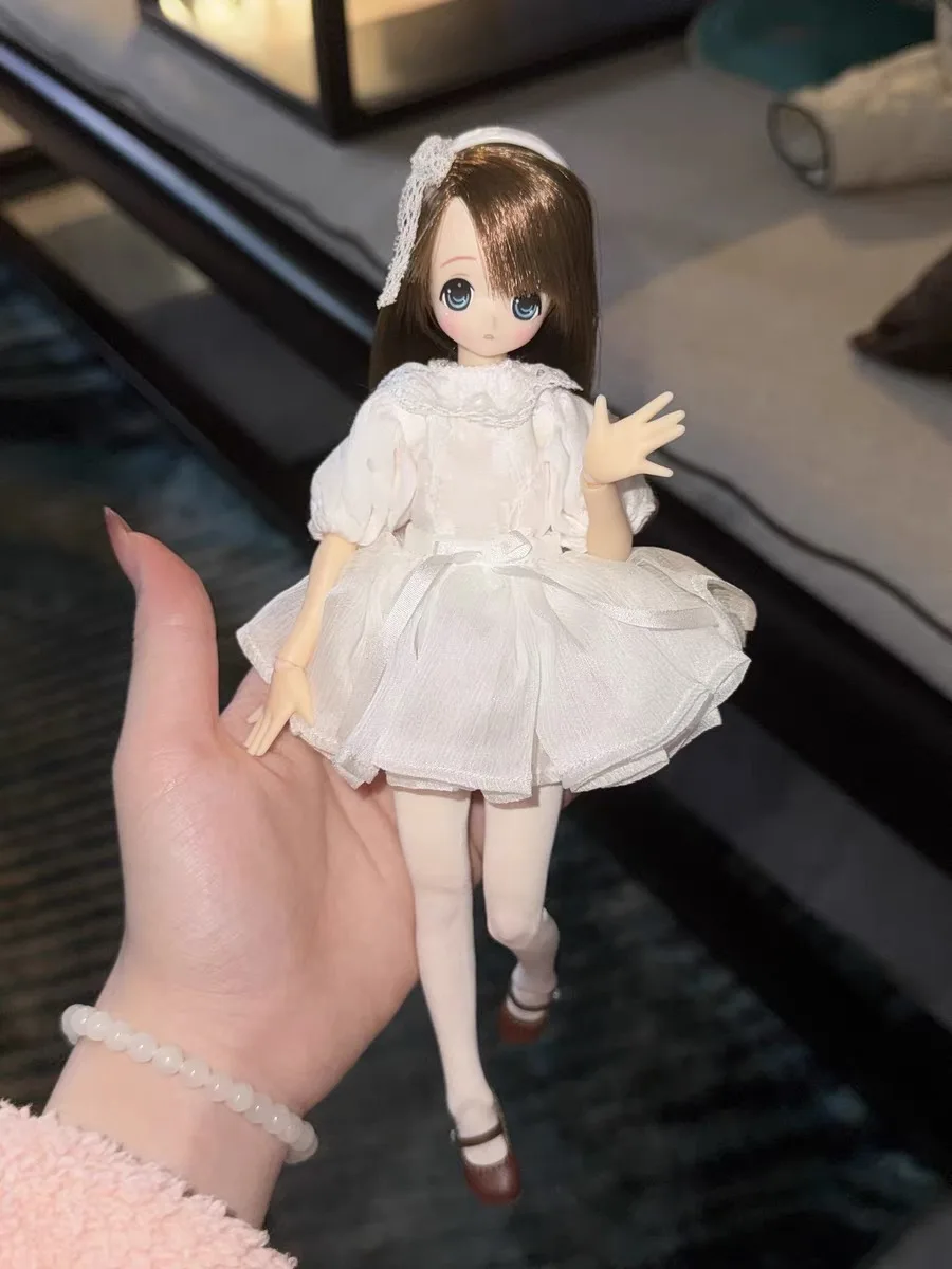 ICY DBS Blyth 인형 옷 달콤한 흰색 탑 + 보우 플리츠 스커트 세트 귀여운 레이스 양말 19 관절 OB24 Azone 인형 데일리 드레스 옷