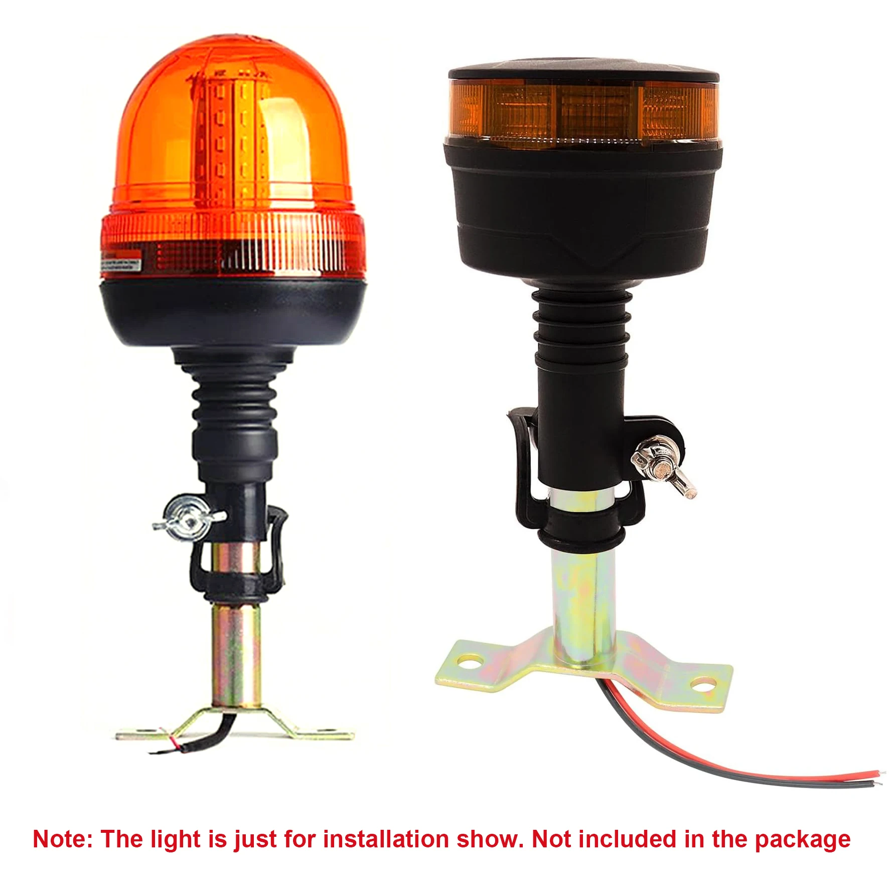 Car Truck Strobe Warning Lights Metal Rotating Flashing Beacon Mount Bracket Flexible Stem DIN Pole Golden Bracket Accessories