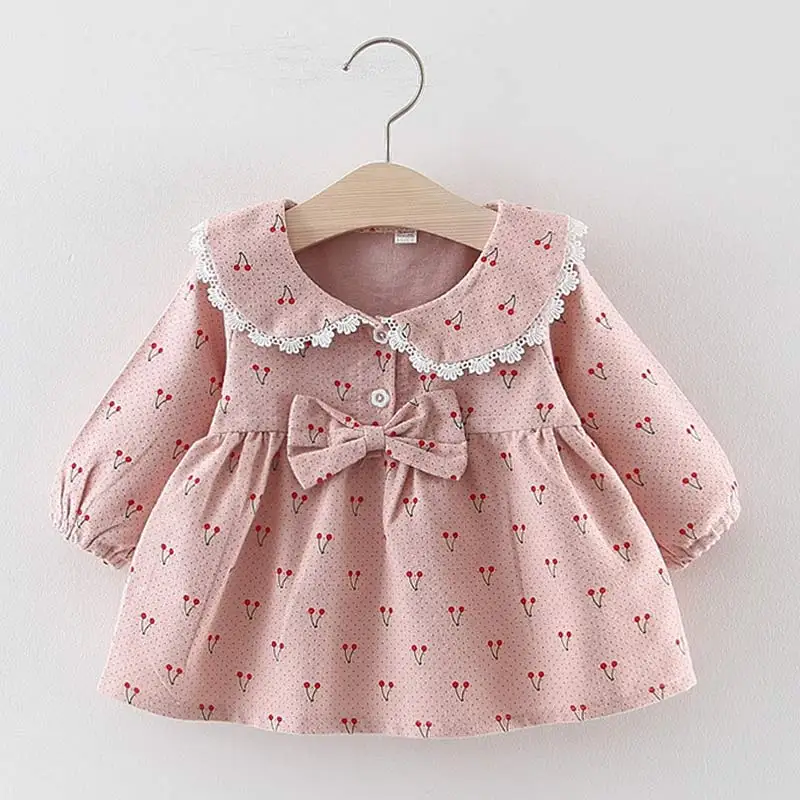 Bear Leader Neonato Bebes Abiti da principessa Autunno Natale Moda Infantile Ragazza Ruffles Costume Abiti Cute Bear Borse 0-2Y