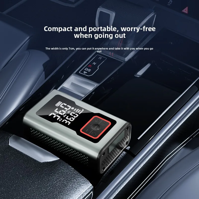 

Wireless Digital Display Car Air Pump - Portable Multifunctional Tire Inflator with Emergency Power Bank