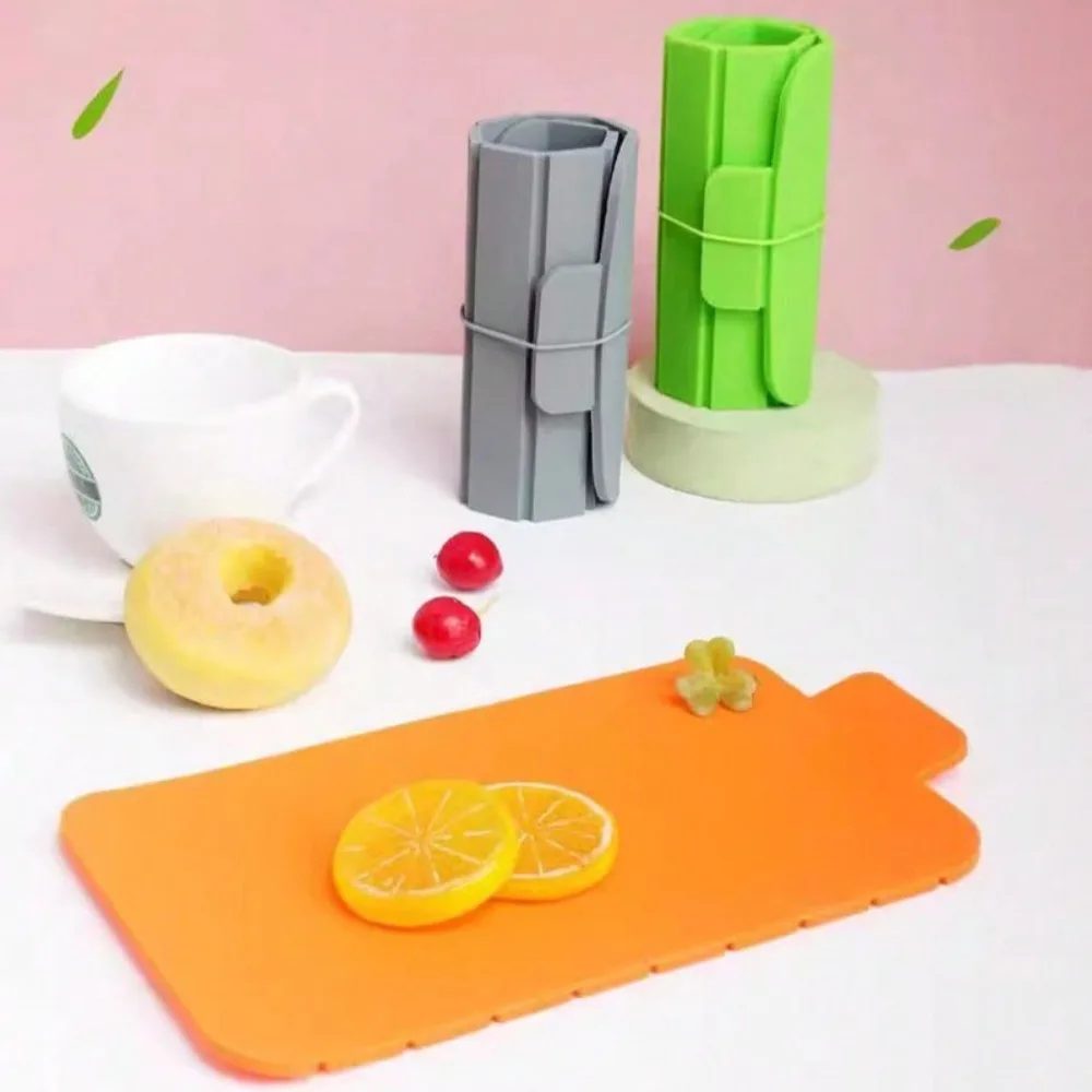 Multifunctional Silicone Foldable Chopping Board Reusable Non-Slip Cutting Board Durable Cutting Mat Outdoor