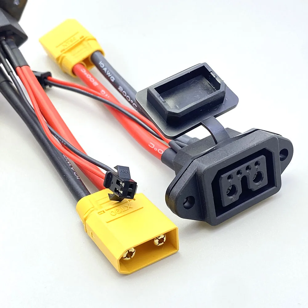 Batería de litio para vehículo eléctrico, 2 + 4/2 + 6 hembra a XT90, conector de carga de cabeza macho, enchufe 45A SM de 2 pines, nueva línea de energía